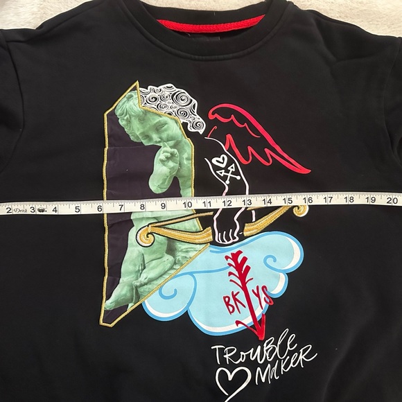 BKYS black mens crewneck sweater size Large - Picture 4 of 11